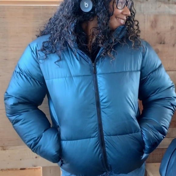 Nicole Miller Jackets & Blazers - Nicole Miller NY Cropped Puffer Jacker Metallic Blue Various Sizes